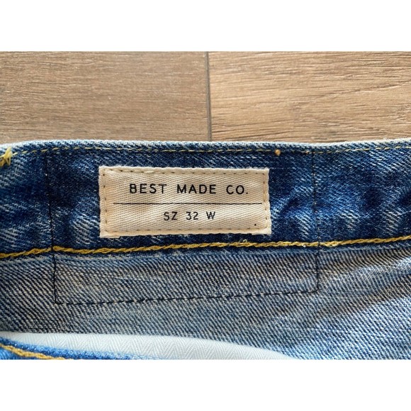 Best Made Co Men's 32X30 Button Straight Dark Wash Denim Blue Jeans Made In USA - Picture 7 of 9